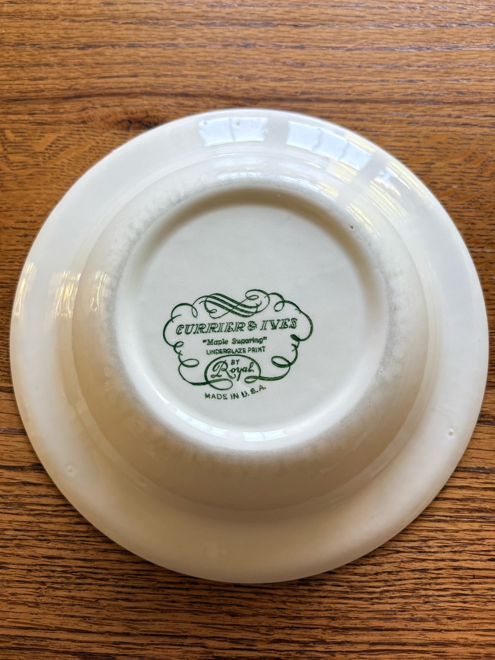 VTG Currier & Ives Maple Sugaring 9 inch bowl - Picture 9 of 12